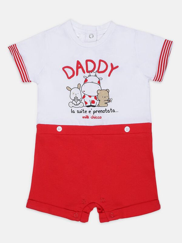 White And Red Printed Romper image number null